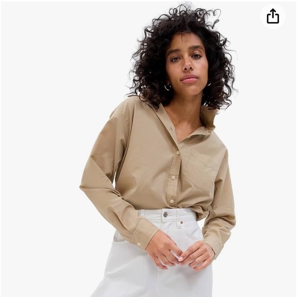 GAP Tops - Gap The Big Shirt in Tan Oversized Button Down, L